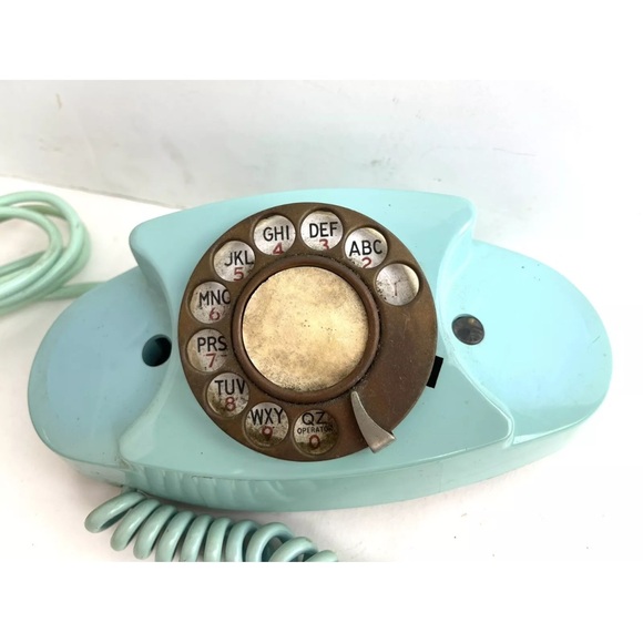 Vtg Rotary Dial Telephone Desk Phone Stromberg Carlson TEAL Princess Color READ - Picture 7 of 11